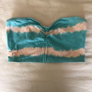 Blue and Nude Strapless Reversible Bandeau